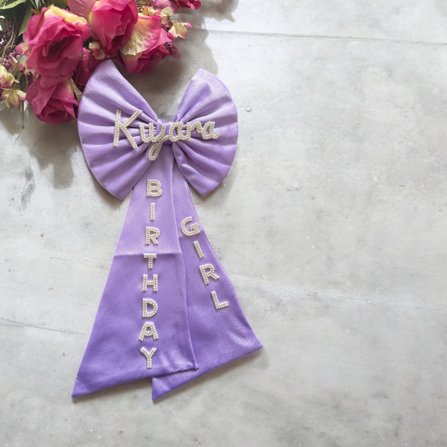 LAVENDER BIRTHDAY GIRL BOW