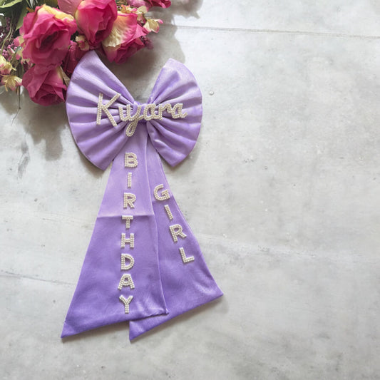 LAVENDER BIRTHDAY GIRL BOW