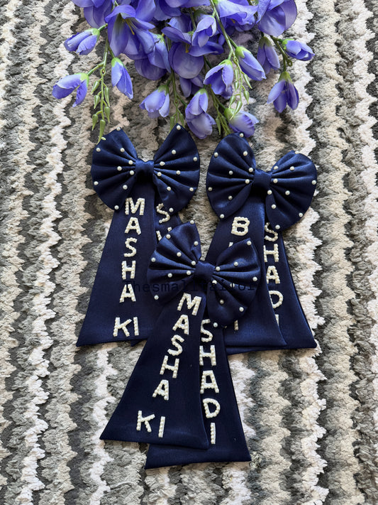 Navy Wedding Bow