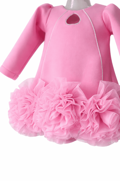 Pink Scuba Flower Dress