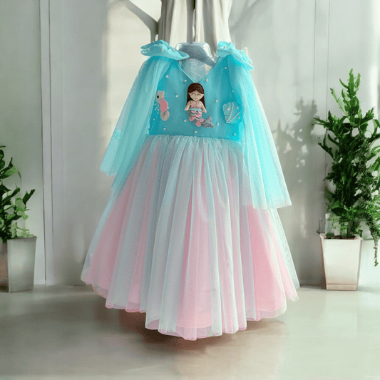 Mermaid Dress In Pink blue