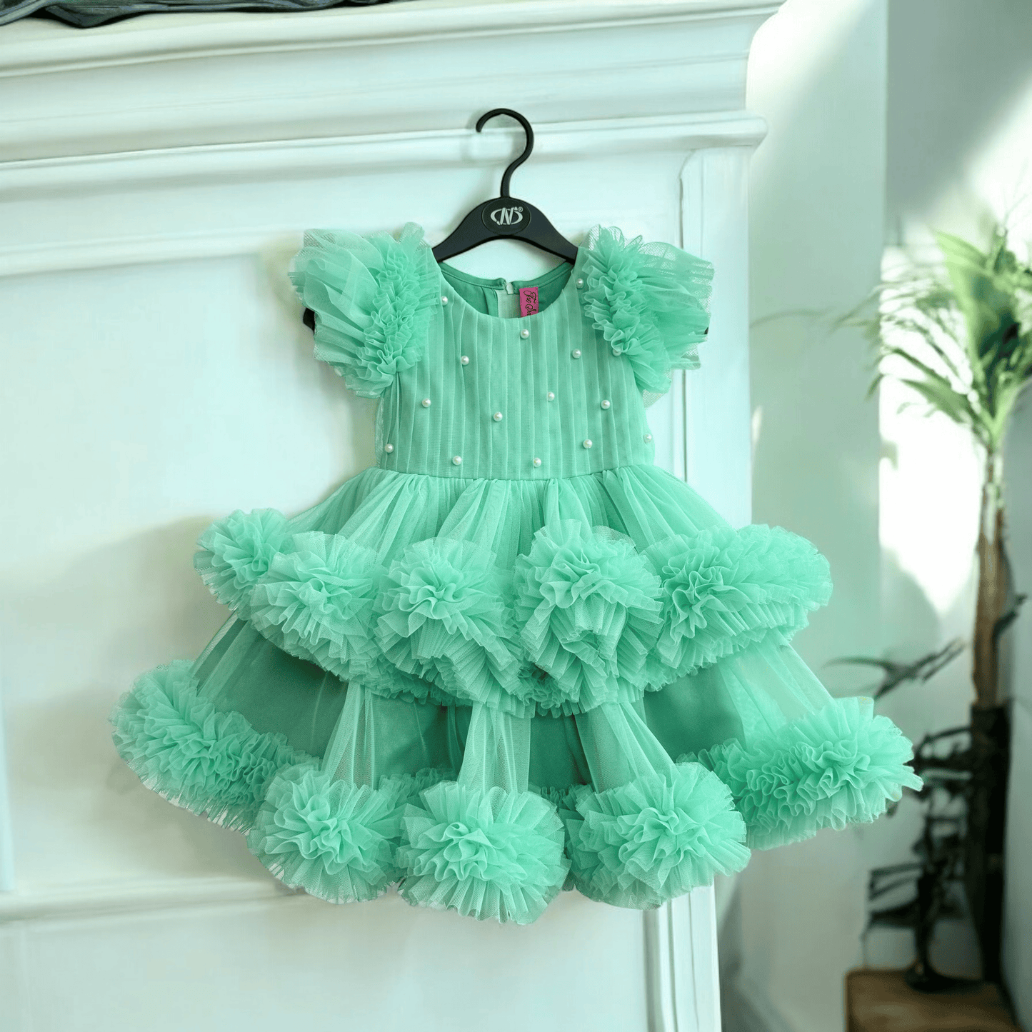 Teal Princess Dress In Two Layer