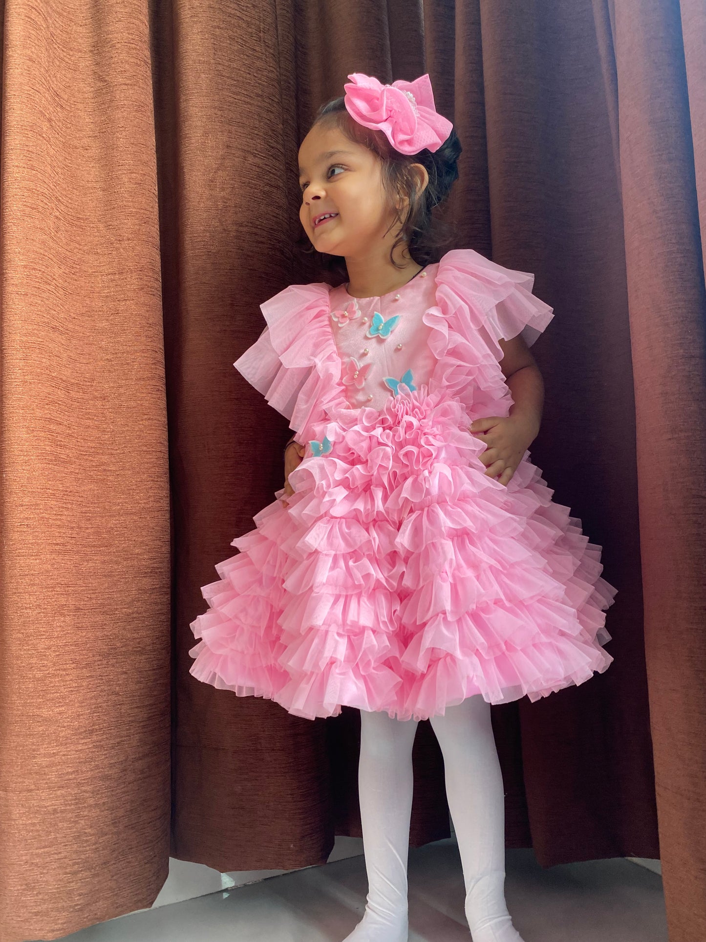 Butterfly Theme dress With Flutter Sleves