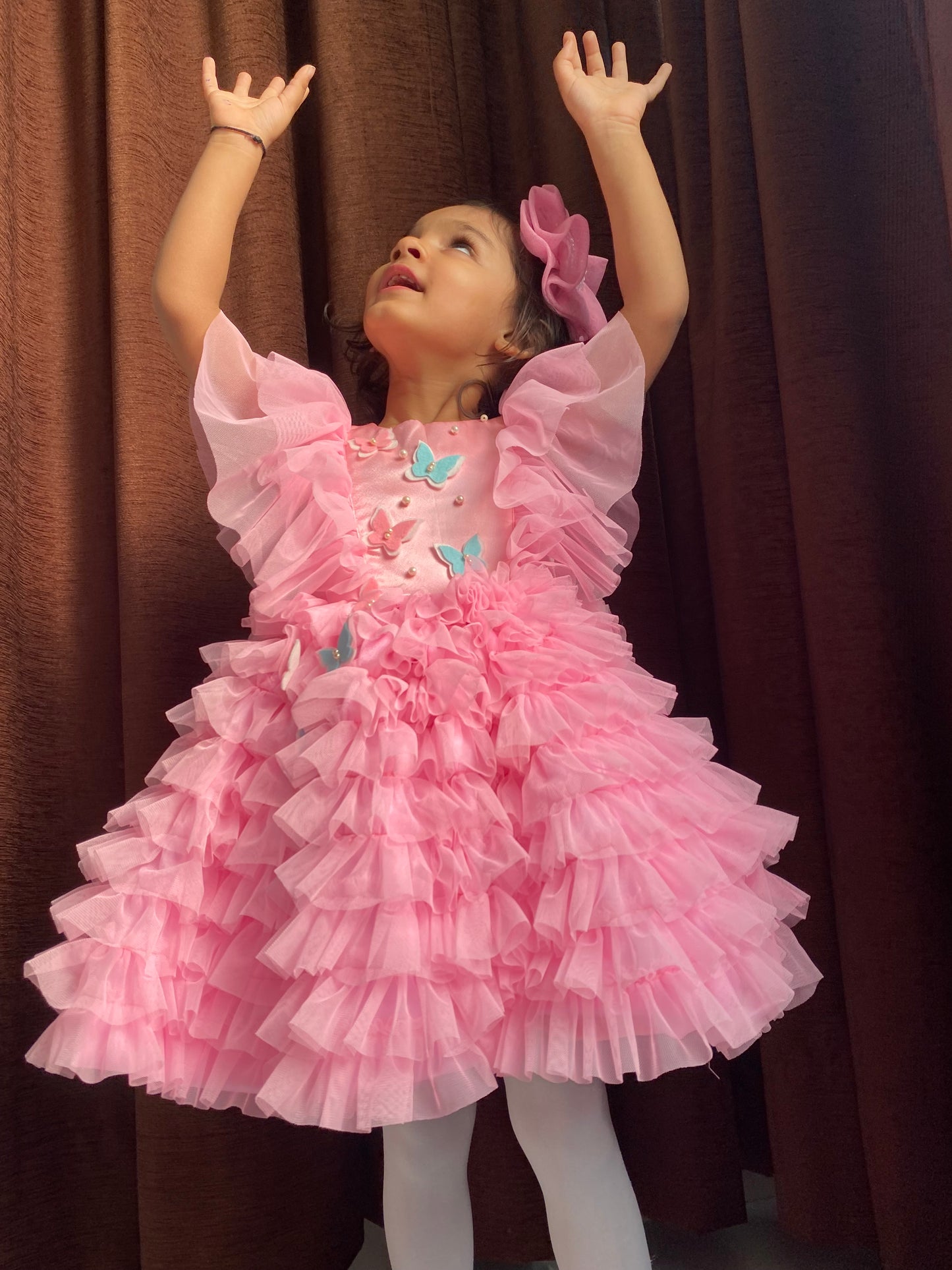 Butterfly Theme dress With Flutter Sleves