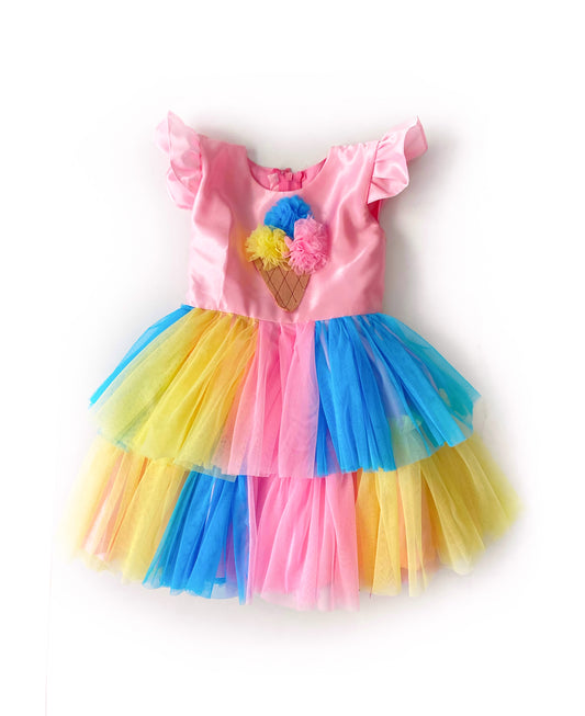 Ice cream Party Dress In Multicolors