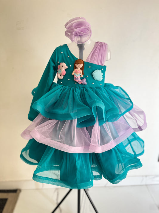 MERMAID IN TEAL AND LAVENDER