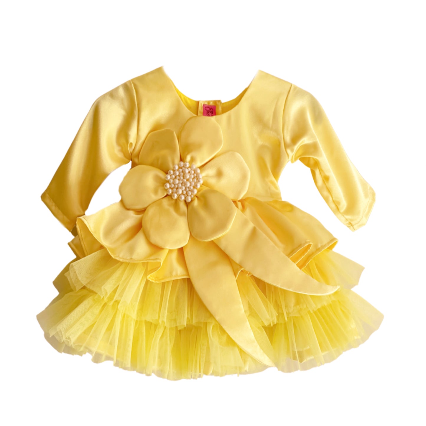 3D Flower Dress With Frills