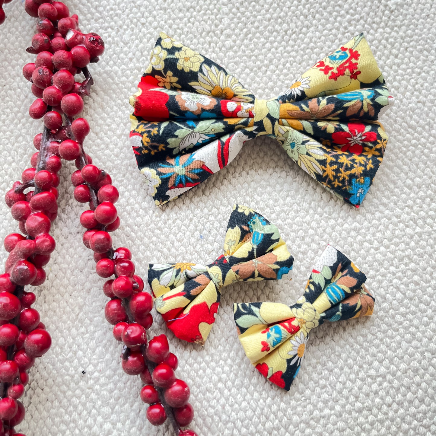 Big and Small Floral Bow Set