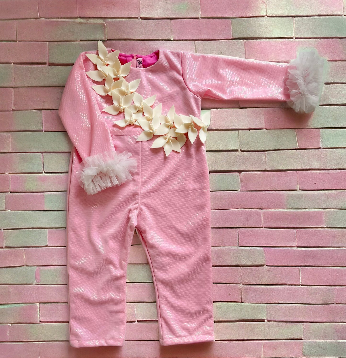 Jumpsuit In Pink With White Petals
