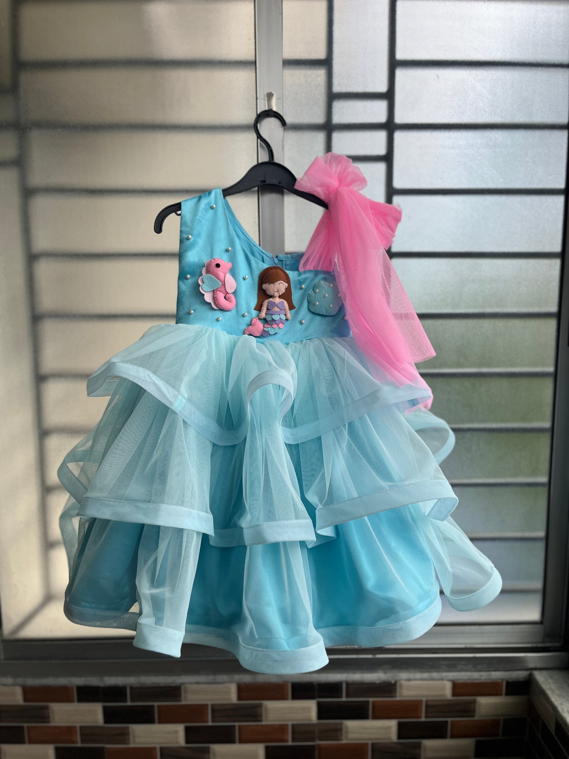 Mermaid Dress in Ice blue THESMALLTAILOR Mermaid Dress in Ice blue THESMALLTAILOR
