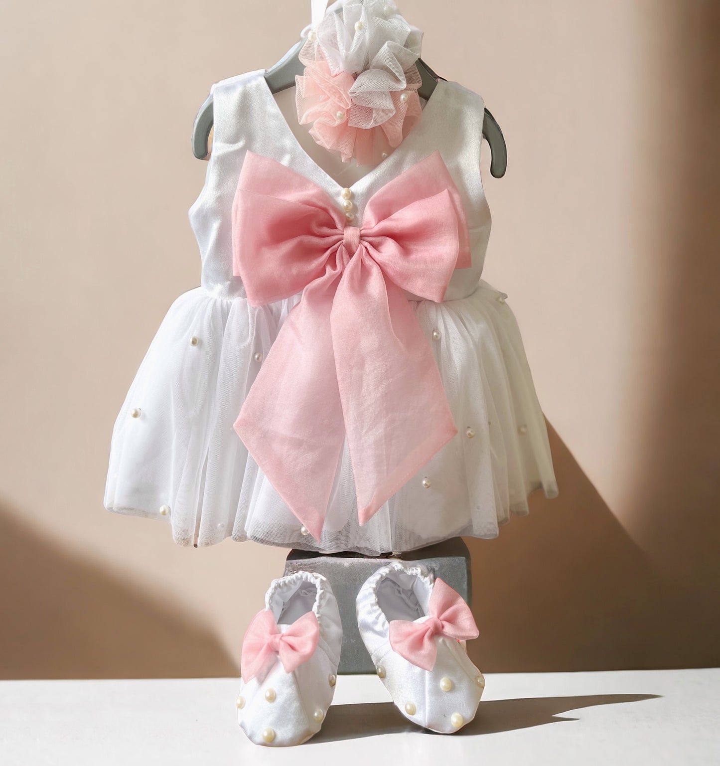 White Big Bow Dress