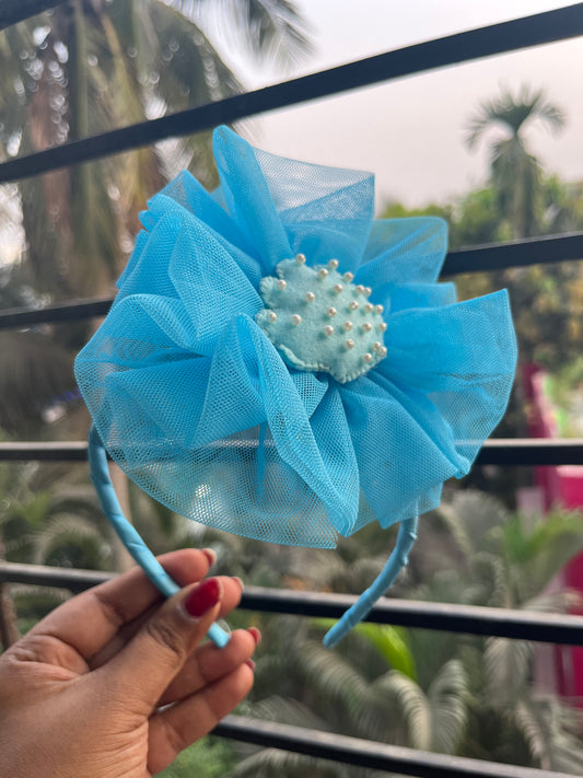 Sky Blue Flower Hair Bands