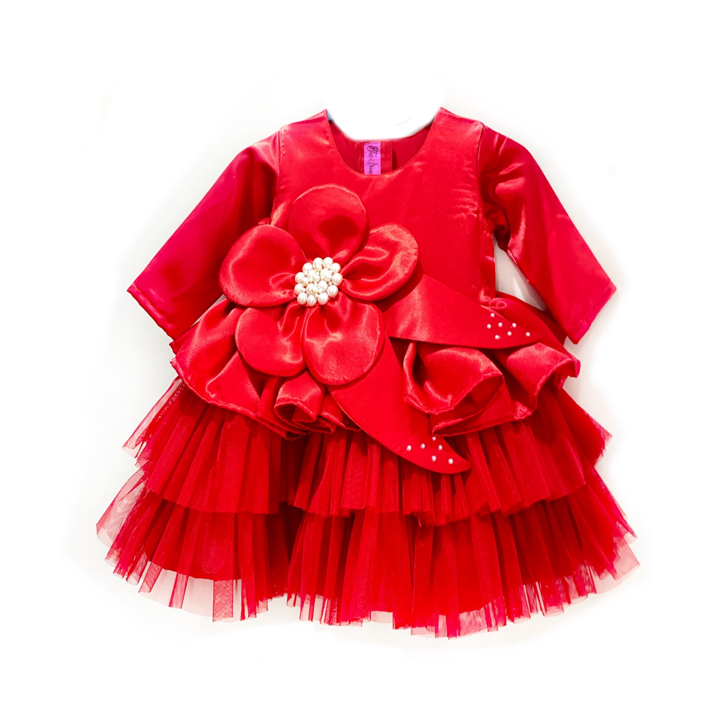 3D Flower Dress With Frills
