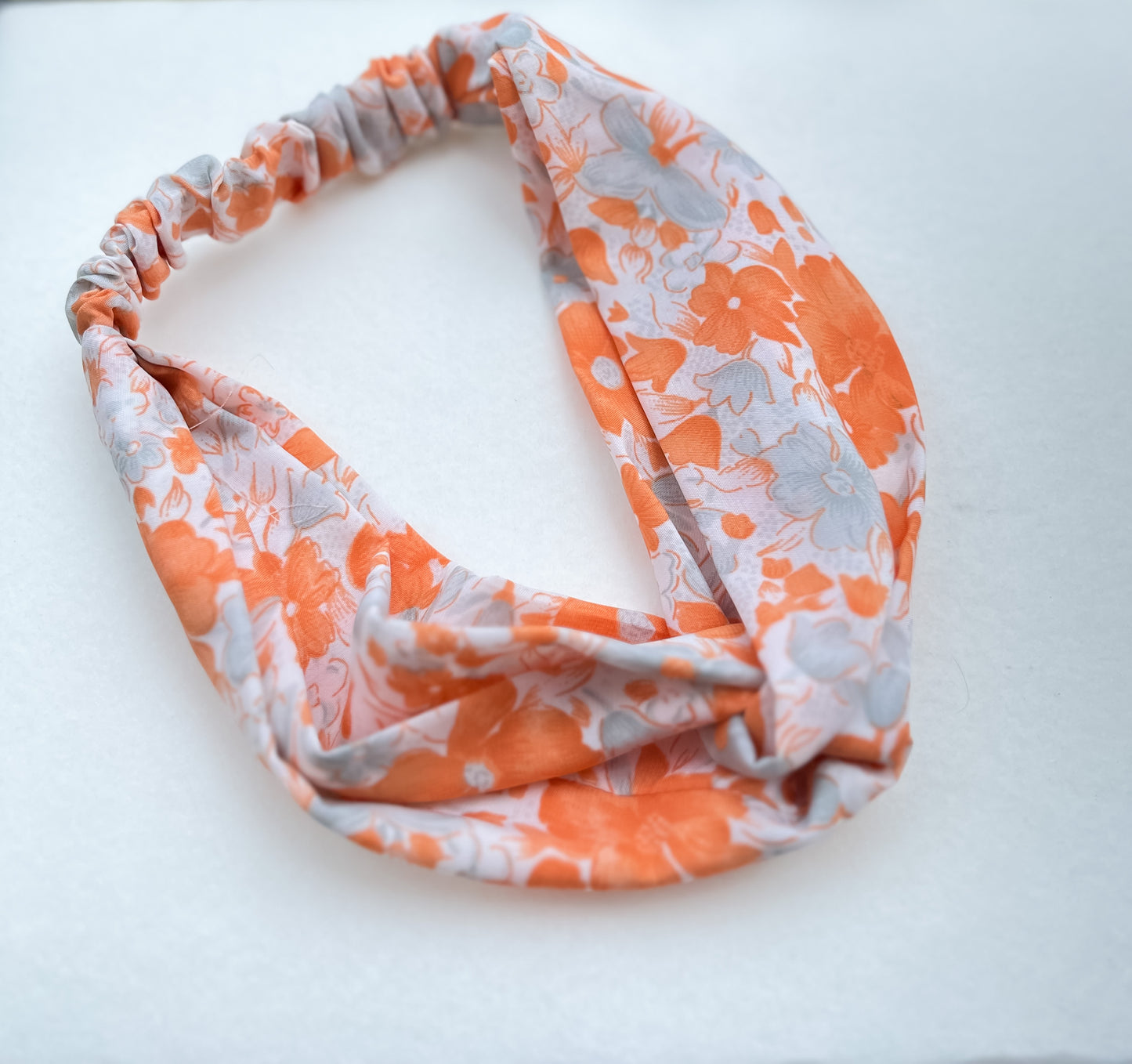 Peachy Floral Twist Bands