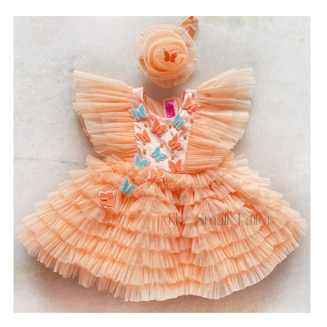 Butterfly Theme dress With Flutter Sleves
