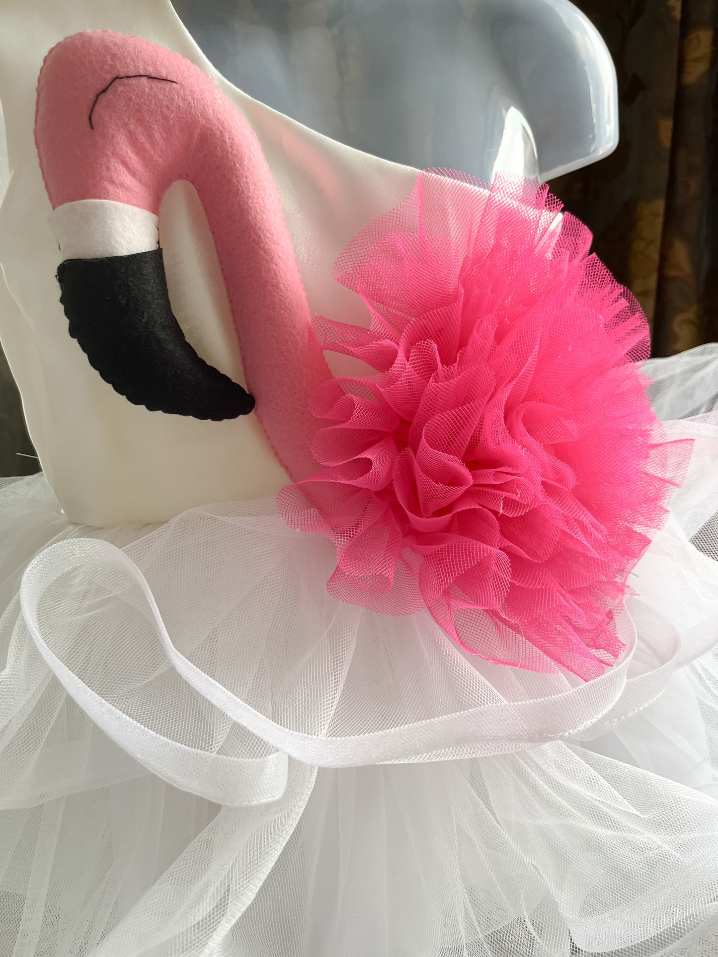 Flamingo In White layered Frill Dress