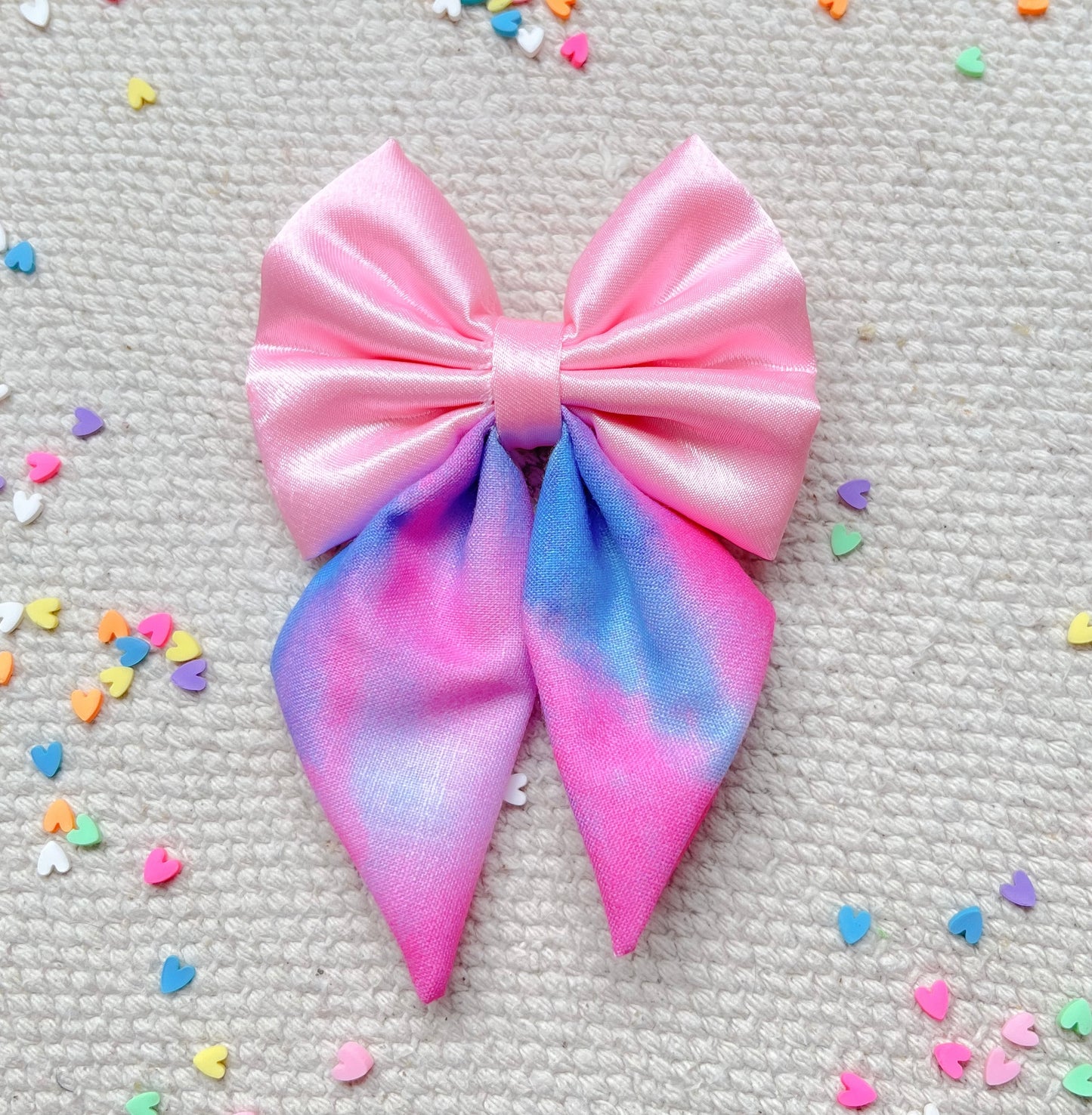 Pink Bow With Printed Tail