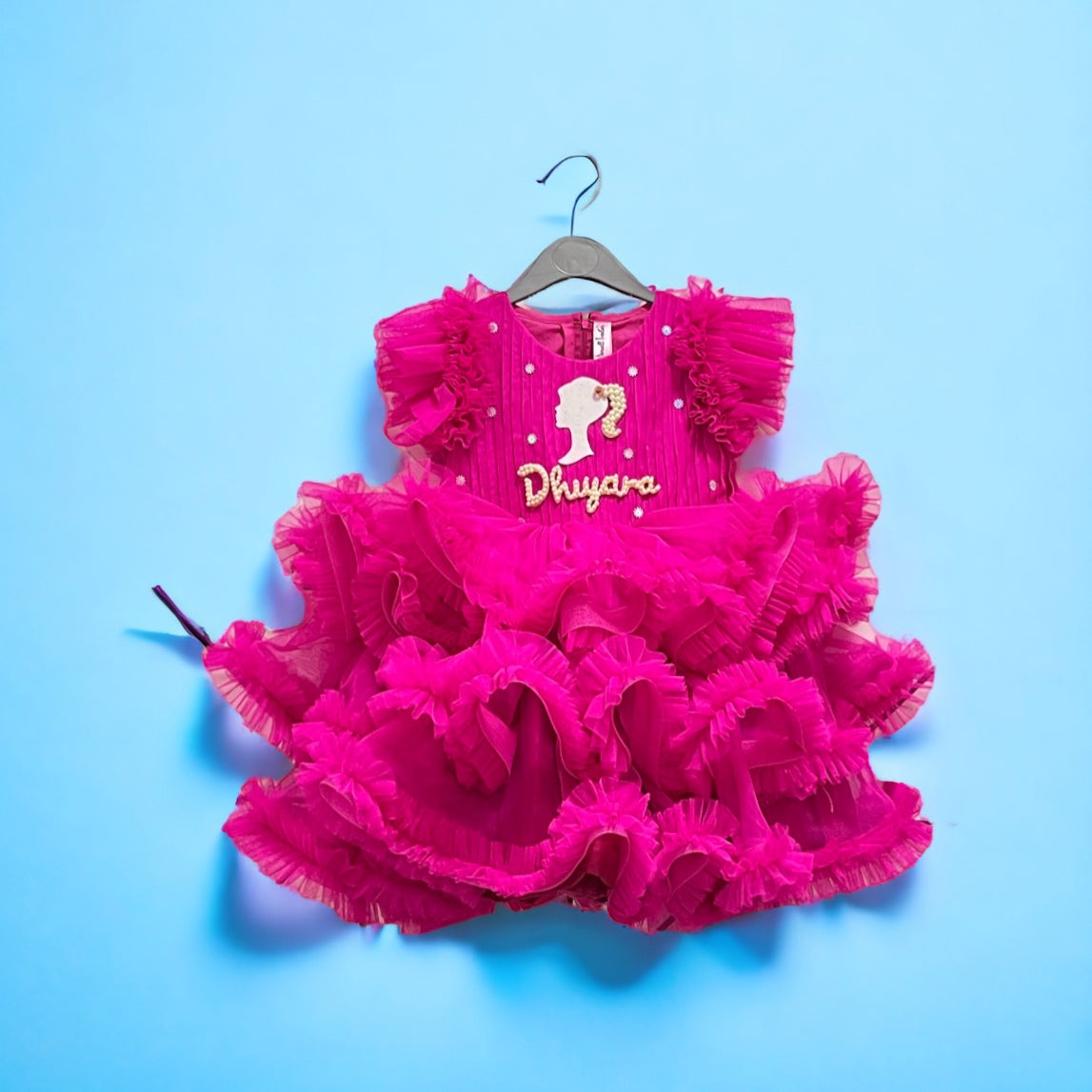 Barbie Dress in Hot Pink Three Layer